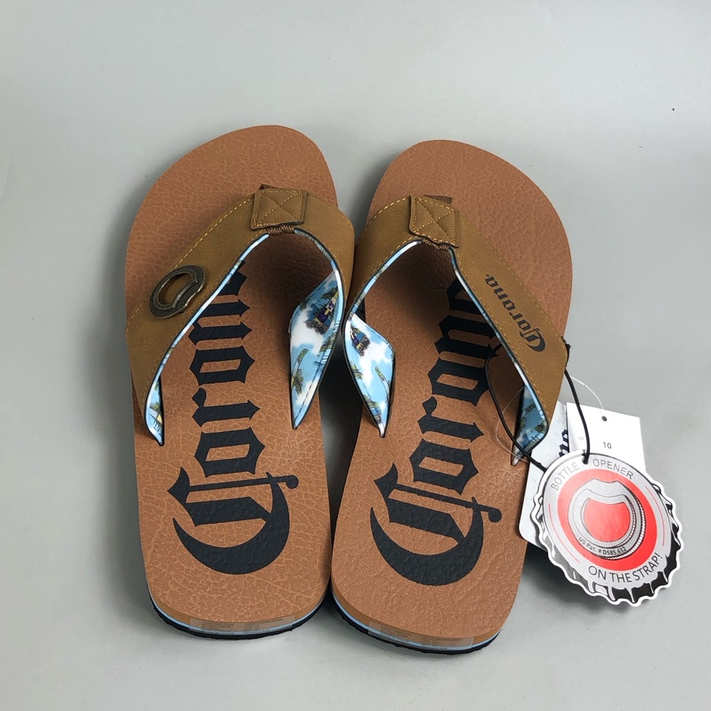 Corona Brown Logo Flip Flop Sandals - Picture 5 of 8